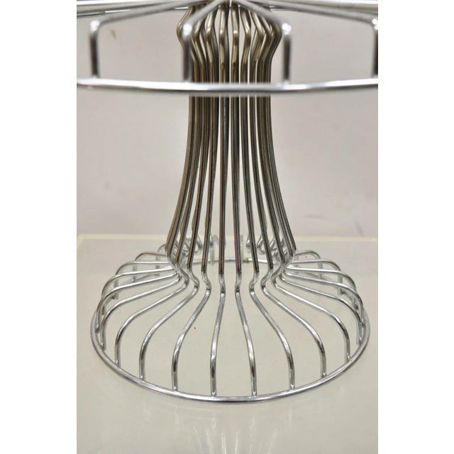 Mid 20th Century Vintage Mid Century Modern Chrome Metal Wire Pedestal Cake Stand For Sale - Image 5 of 8