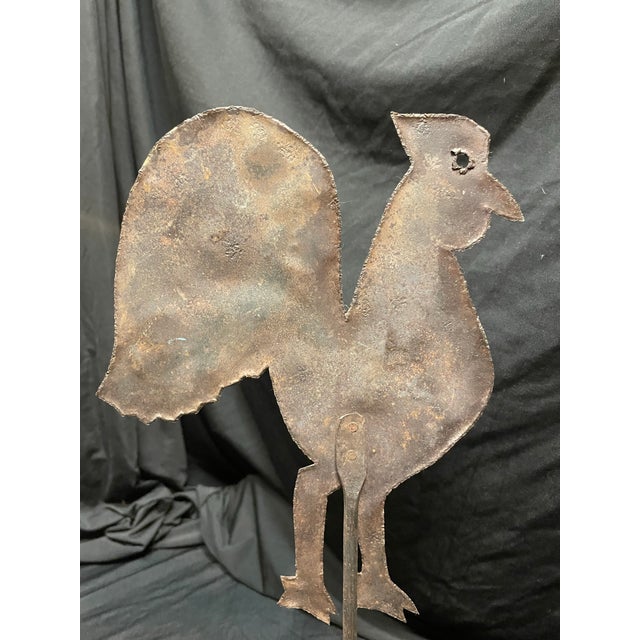 Early 20th Century Antique Rooster Weathervane on Wooden Stand For Sale - Image 5 of 6
