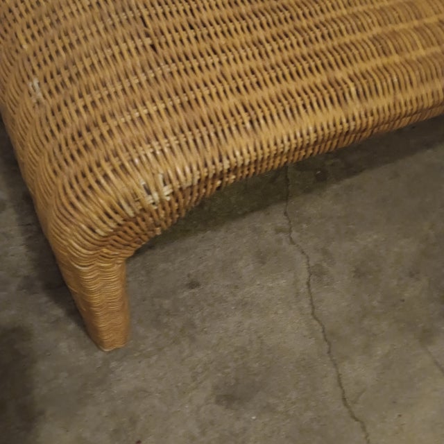 Vintage Natural Wicker Rattan Coffee Table For Sale - Image 14 of 18
