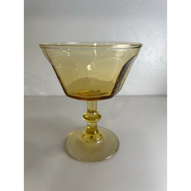 1960s 1960s Lenox Bryce in a Subtle Shade of Antique Yellow - Champagne Sherbet Glasses- Set of 4 For Sale - Image 5 of 8
