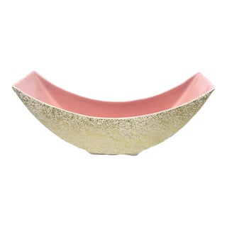 Mid-Century Modern Kashani Crescent Pink & Gold Centerpiece Tray by Kenwood for Shawnee For Sale