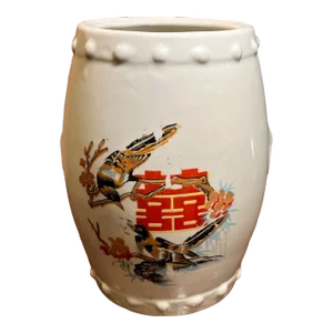 Mid 20th Century Chinese White Porcelain Barrel Vase