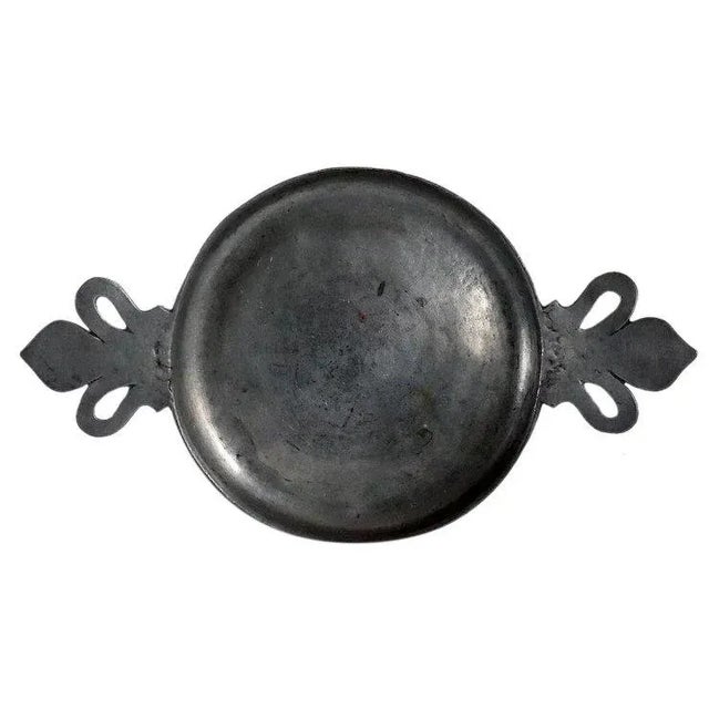 19th Century 19th Century Large French Pewter Double-ear Shallow Serving Bowl / Platter For Sale - Image 5 of 5