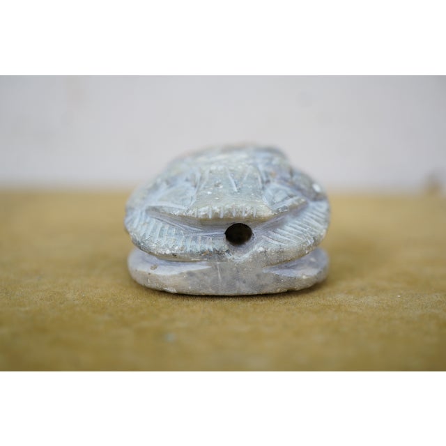 Egyptian Carved Quartz Stone Scarab Beetle Amulet Pendent Paperweight For Sale - Image 10 of 11