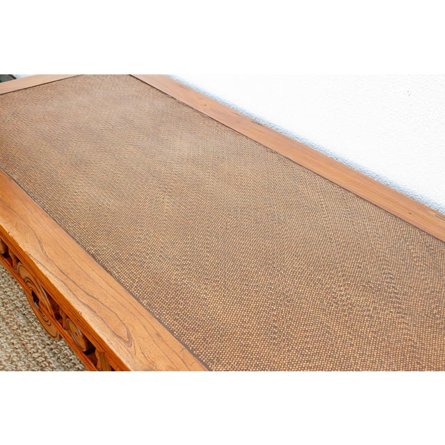 Large Antique Qing Woven Top Coffee Table For Sale - Image 12 of 14