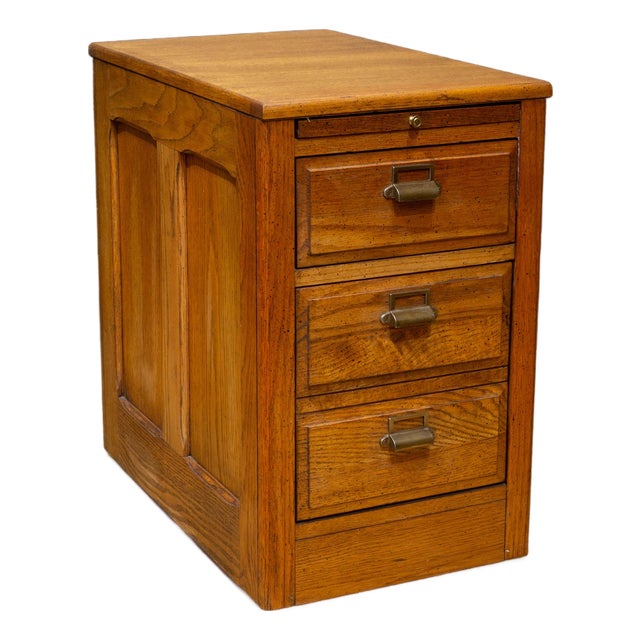 Vintage Oak File Cabinet For Sale
