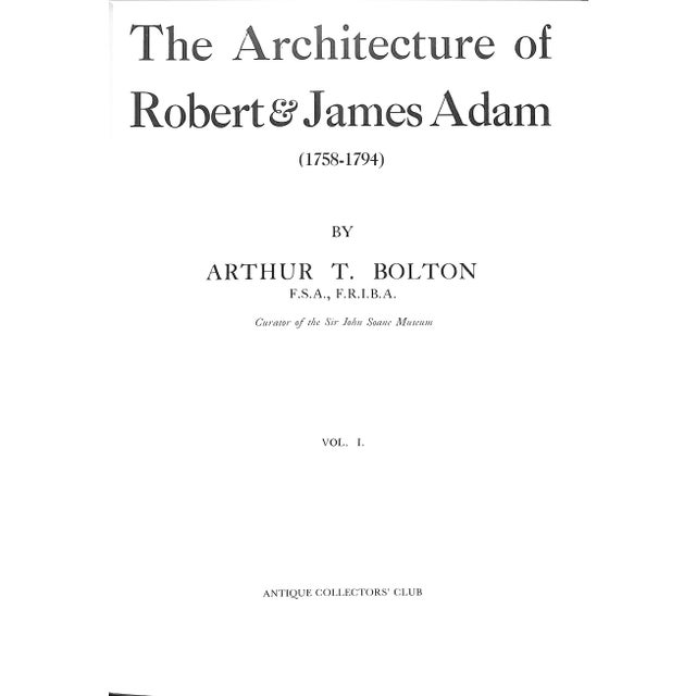Traditional "The Architecture of Robert and James Adam: Volumes I & Ii" 1984 Bolton, Arthur T. For Sale - Image 3 of 10