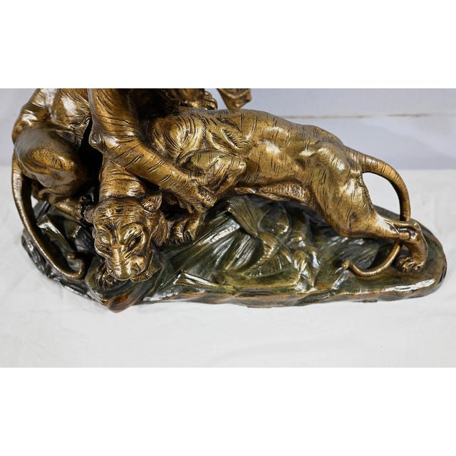 Bronze Combat de Tigres from E. Drouot, 1890s For Sale - Image 14 of 18