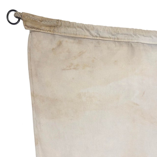 Rustic Large Vintage Cotton Nautical Signal Flag For Sale - Image 3 of 5