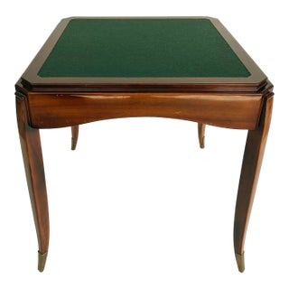 French Art Deco Flip-Top Mahogany Game Table, Porteneuve Attributed, Circa 1940s For Sale