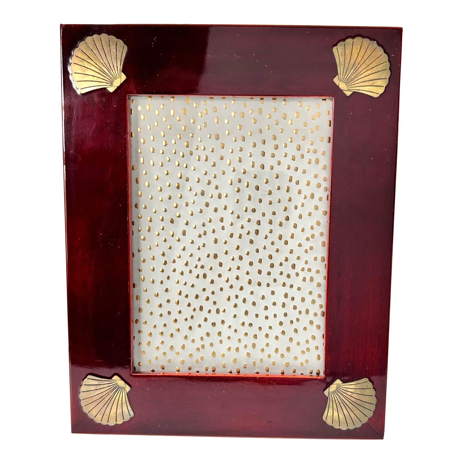 Seashell Brass Inlay Picture Frame – Coastal Clamshell Decor, Hollywood ...