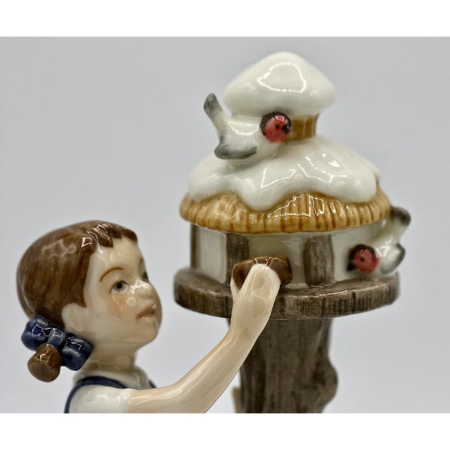 Ceramic Royal Copenhagen Figurine #757, Girl With Birdhouse For Sale - Image 7 of 10