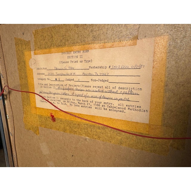 Vintage Mid Century Organic Modern Textile Art, Blush, Hot Pink & Brown For Sale - Image 11 of 12