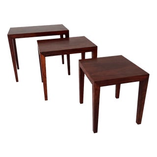 Nesting Tables in Rosewood by Severin Hansen for Haslev Møbelsnedkeri, Denmark, 1960s, Set of 3 For Sale