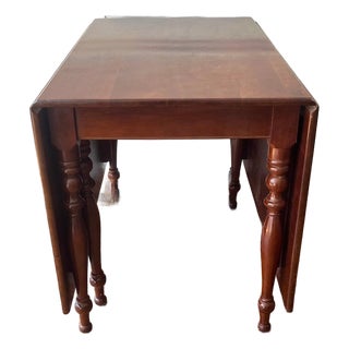 Mid Century Cherry Drop Leaf Dining Table For Sale