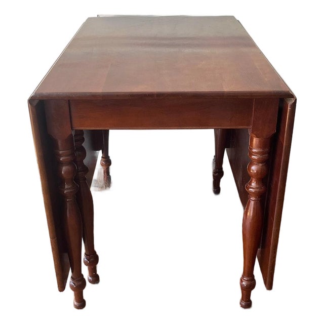Mid Century Cherry Drop Leaf Dining Table For Sale