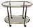 Italian Two-Tier Brass and Glass Bar Cart with Dark Glass Top by Milo Baughman, 1970s For Sale