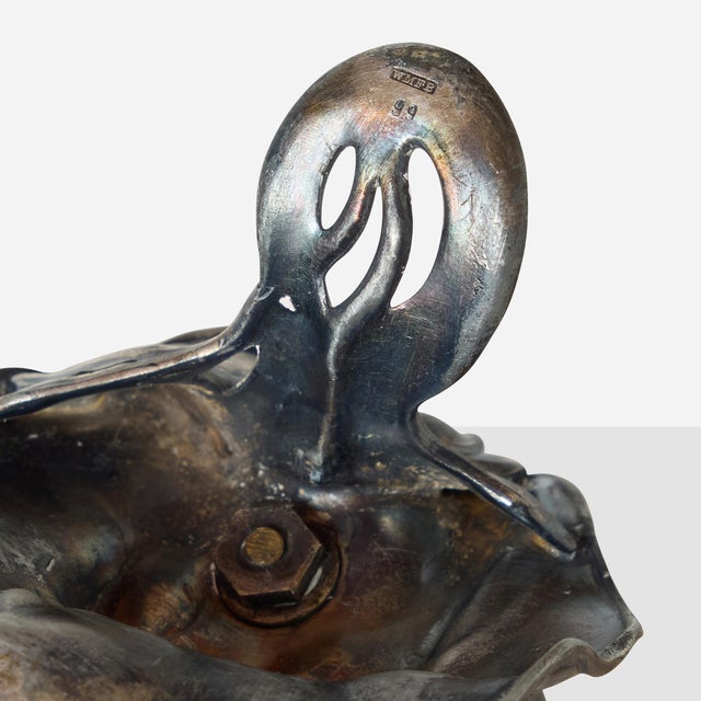 WMF Württembergische Metallwarenfabrik 1900s WMF Art Nouveau Inkwell With Reclining Figure For Sale - Image 4 of 12
