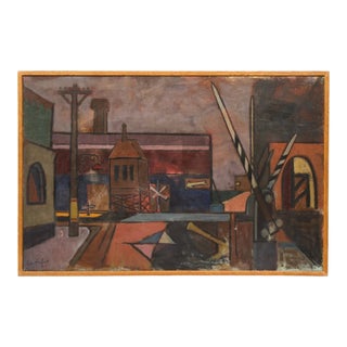 Jules Halfant "Rail Crossing: Middletown, Ny" 1941 For Sale