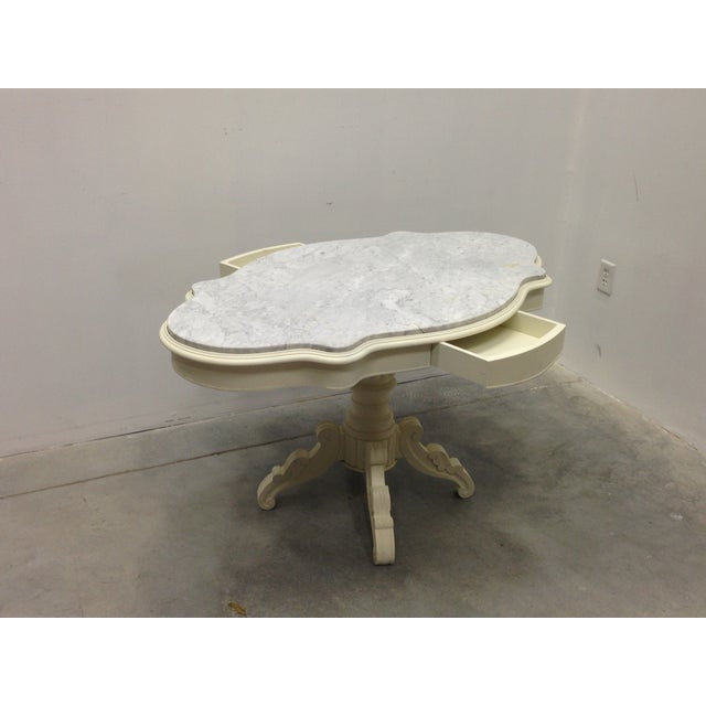 Wood Shabby Chic Pedestal Coffee or Side Table For Sale - Image 7 of 7