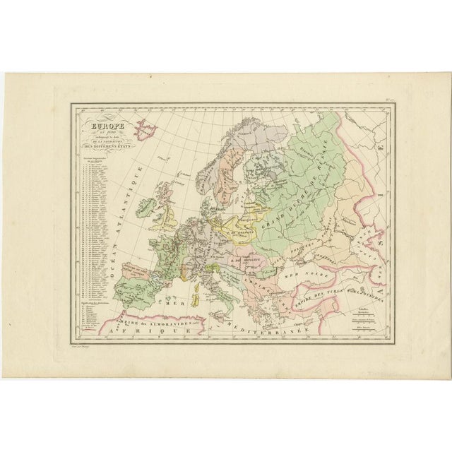 Title: Antique Map of Europe in the 12th Century - Malte-Brun & Sarrazin, 1880 : This is an antique map titled "Europe en...