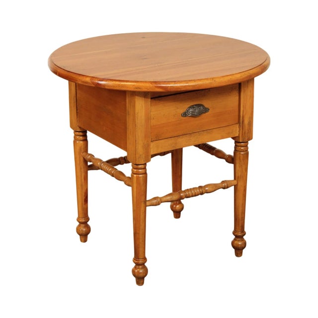 Eddy West Round Pine One Drawer Side Table For Sale - Image 13 of 13