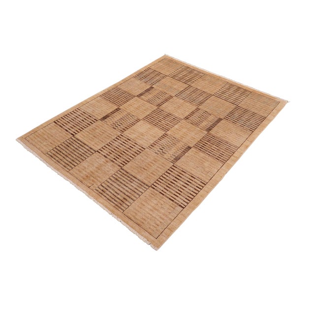 Shabby Chic Shabby Chic Gabbeh Beige/Tan Wool Rug - 6'0'' X 8'9'' For Sale - Image 3 of 10