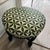 Italian Black Painted Rope Ottoman in Jasper Green Star Linen For Sale - Image 4 of 4