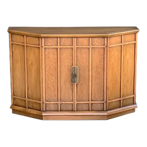 An American 1960s Tri-Front Walnut 2-Door Cabinet by John Van Koert for Drexel