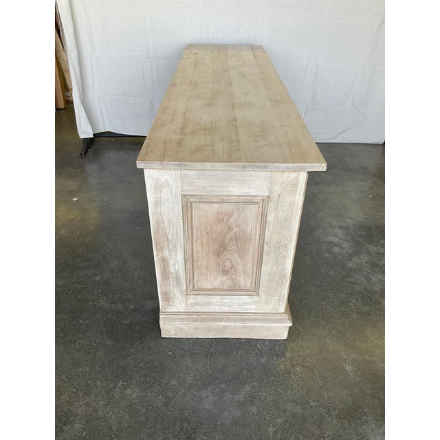 19th Century Bleached Walnut Store Display Counter Cabinet With Raised Panels For Sale - Image 10 of 13