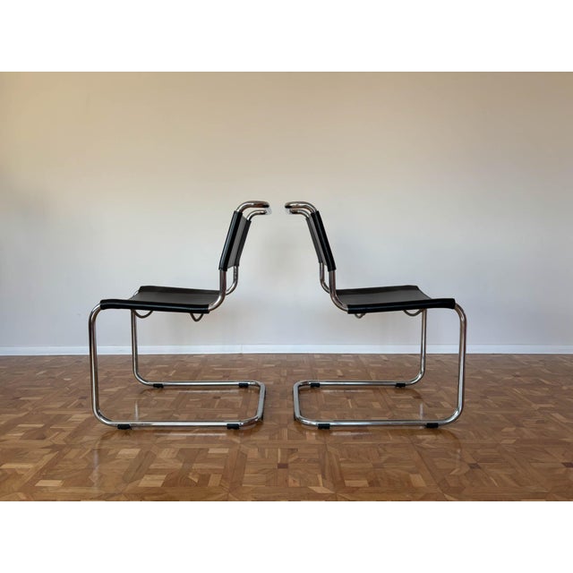Introducing the iconic S33 Chair Set by Mart Stam, proudly crafted by Thonet. This collection, produced during the 1980s...