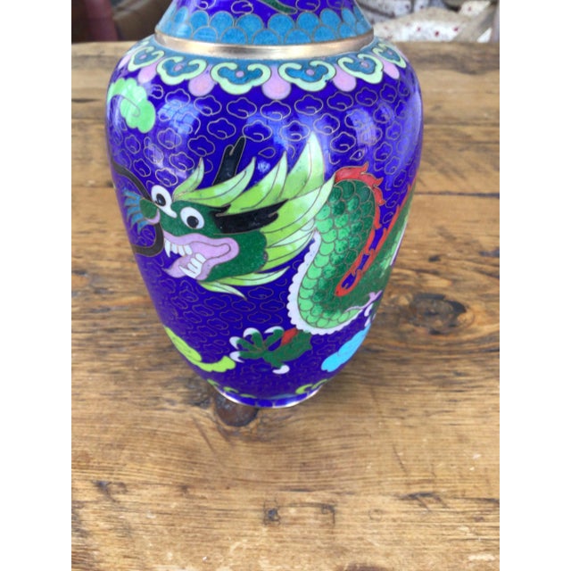 1960s 1960s Vintage Cloisonne Dragon Vase For Sale - Image 5 of 12