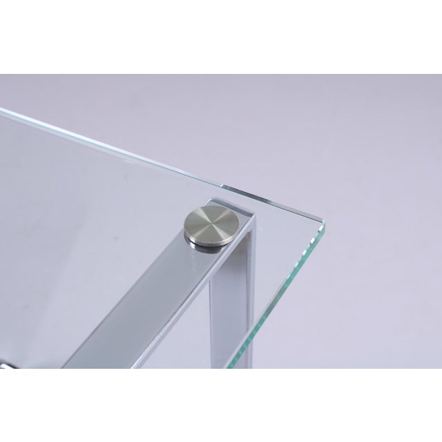 Vintage Cantilever Side Table in Chrome and Glass from Gebra, 1980s For Sale - Image 4 of 15