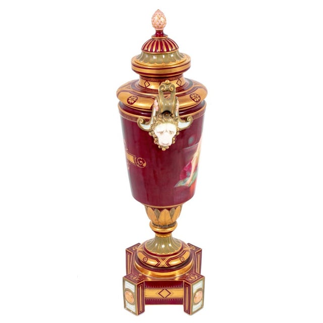 Neoclassical Royal Vienna Style Porcelain Covered Vase For Sale - Image 3 of 5