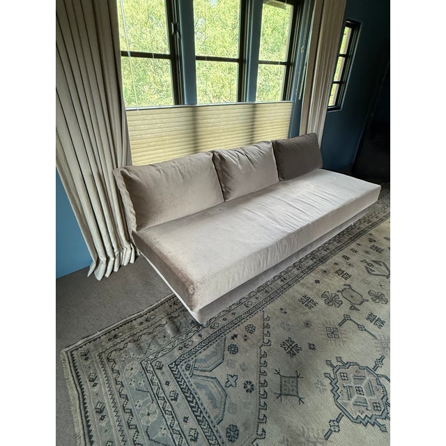 Contemporary Custom Contemporary Silk Mohair Sofa For Sale - Image 3 of 4