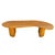 This beautifully rattan and mahogany asymmetric J-shaped coffee table with stacked rattan pedestal legs, commonly known as...