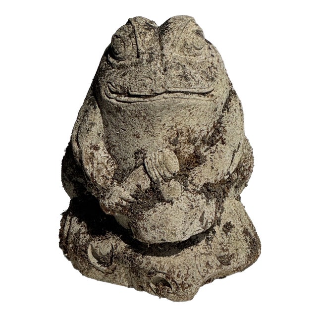 Small Balinese Limestone Frog Sculpture with Gamelan Music, 1980s For Sale
