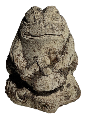 Small Balinese Limestone Frog Sculpture with Gamelan Music, 1980s