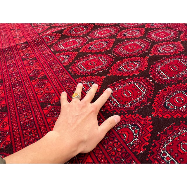 Vintage Turkmen Princess Bukhara Gul Tribal Rug - 6'7" X 4'1" For Sale - Image 9 of 11