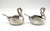 Set of Four Silver -Plated Swan Salt Cellars With Glass Inserts and Spoons — Vintage Tableware, Hollywood Regency Style For Sale - Image 9 of 12