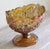 Hollywood Regency Vintage l.e. Smith Heritage Amber Carnival Glass Oval Pedestal Compote Bowl For Sale - Image 3 of 13