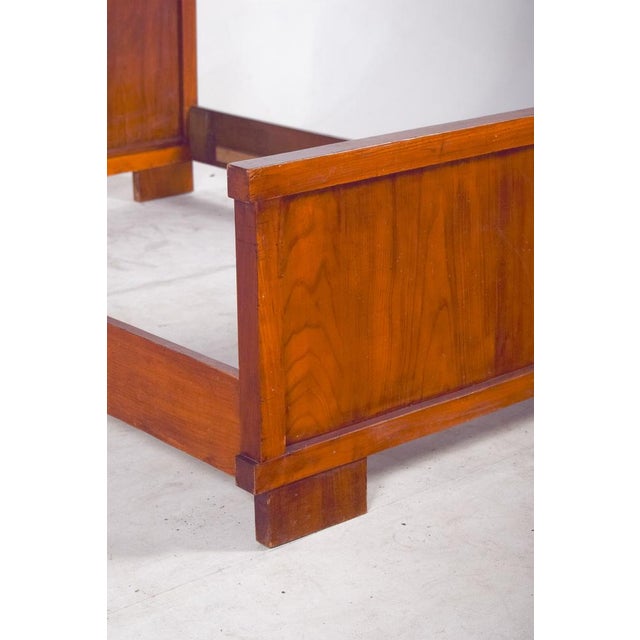 Wood Mid-Century Modern Portuguese Wooden Bed Frame, 1950 For Sale - Image 7 of 10