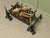 Metal Antique Inglenook Fire Grate on Andirons, 1900 For Sale - Image 7 of 8