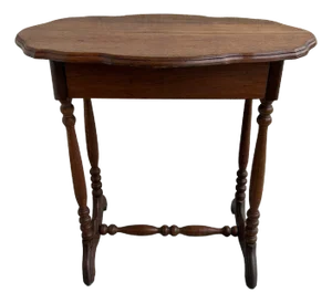 Antique Pin and Cove Side Table With Draw