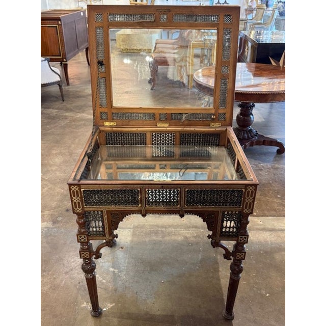 1920s Syrian Carved Vitrine Table For Sale - Image 5 of 8
