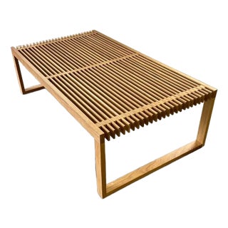 Large Mid Century Modern Slat Coffee Table by Room and Board For Sale