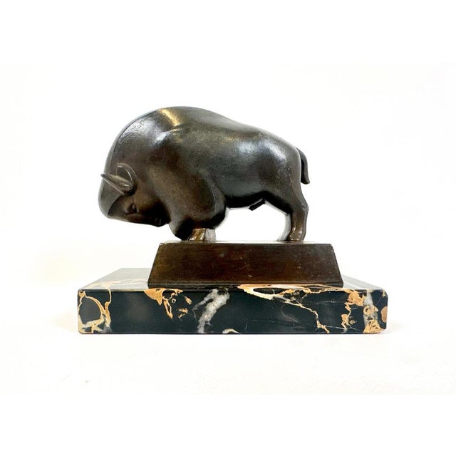 Art Deco French Bizon Figurine attributed to Pierre Blanc, 1930s For Sale - Image 12 of 12