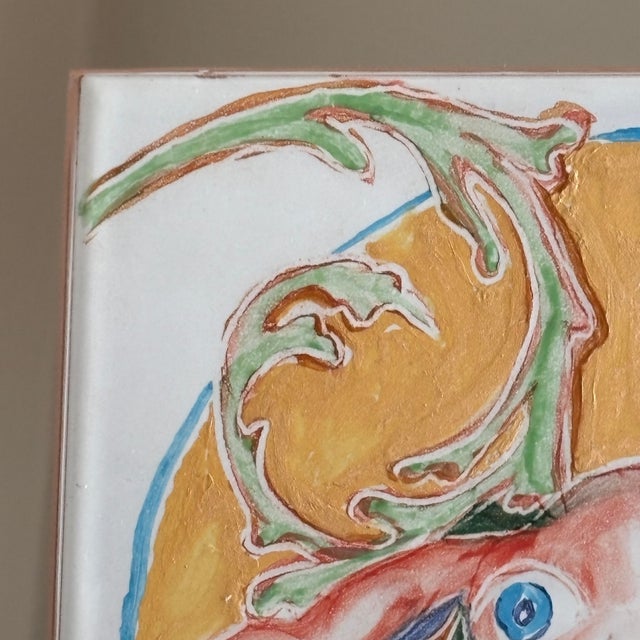 Hand Painted Italian Decorative Tile For Sale - Image 4 of 14