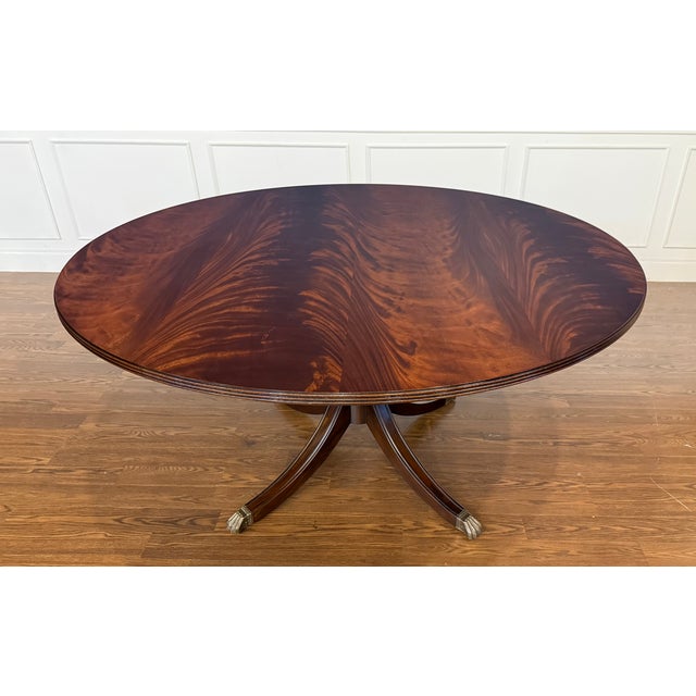 Georgian Style 60 Inch Diameter Mahogany Dining Table by Leighton Hall - Showroom Sample For Sale In Atlanta - Image 6 of 18