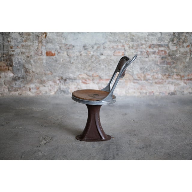 Vintage Industrial Tram Chair, 1940s For Sale - Image 9 of 18